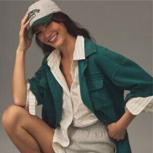 Anthropologie Pilcro Duster Shacket Dark Green XS